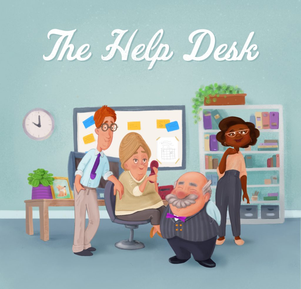 Illustration for customer support promotional material.