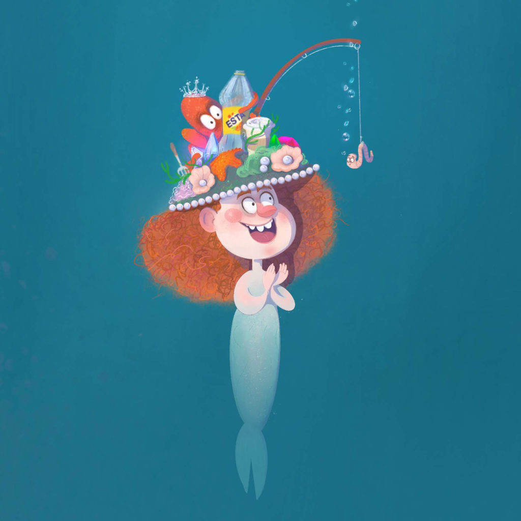 Mermaid in a fancy hat