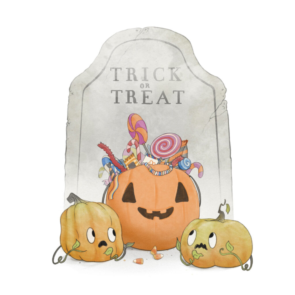 Trick or Treat Halloween Pumpkins Illustration